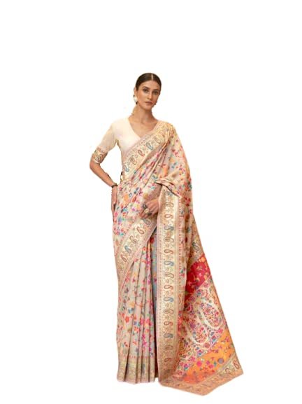 SWORNOF Womens Kanjivaram Banarasi Silk Saree