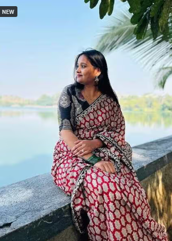 INDIE PICKS Floral Linen Mulmul Cotton Saree